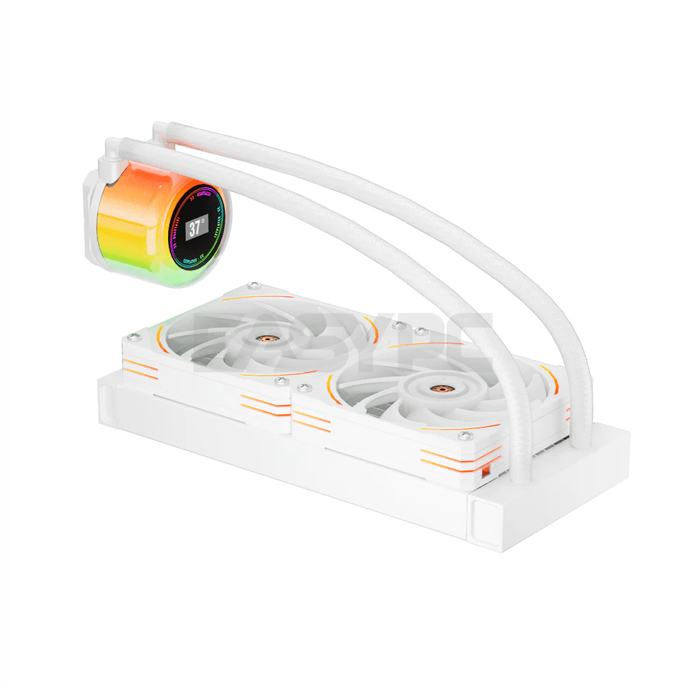 1stplayer CC240 ARGB AIO CPU Liquid Cooler w/ Temp Display White - Image 4