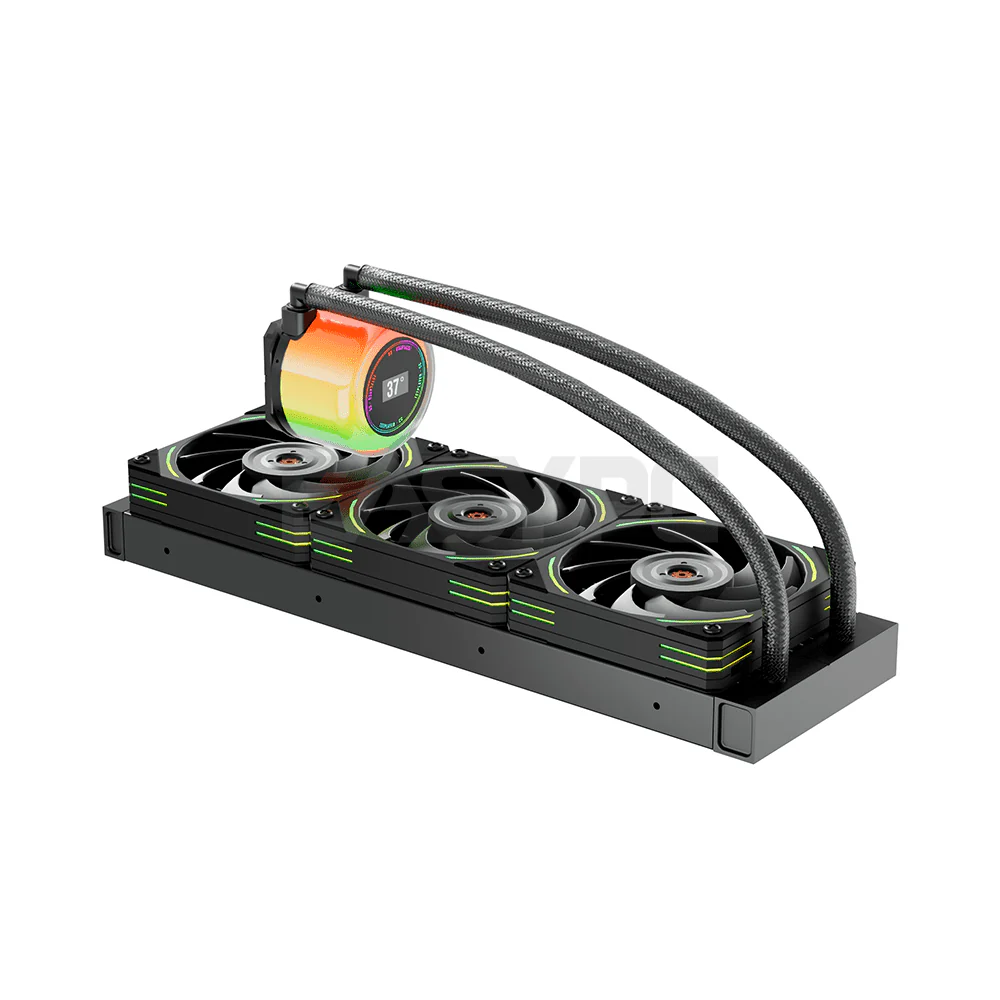 1stplayer CC360 ARGB AIO CPU Liquid Cooler w/ Temp Display Black - Image 3