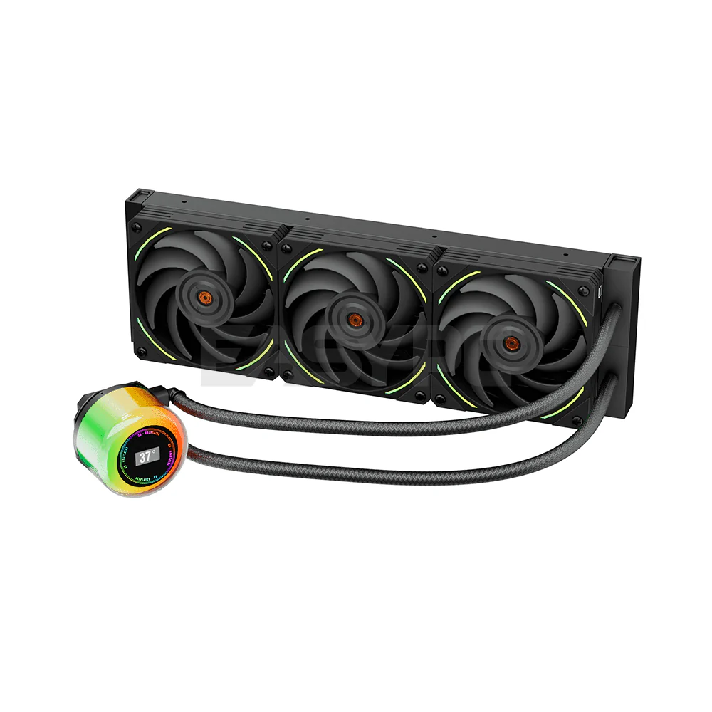 1stplayer CC360 ARGB AIO CPU Liquid Cooler w/ Temp Display Black - Image 4