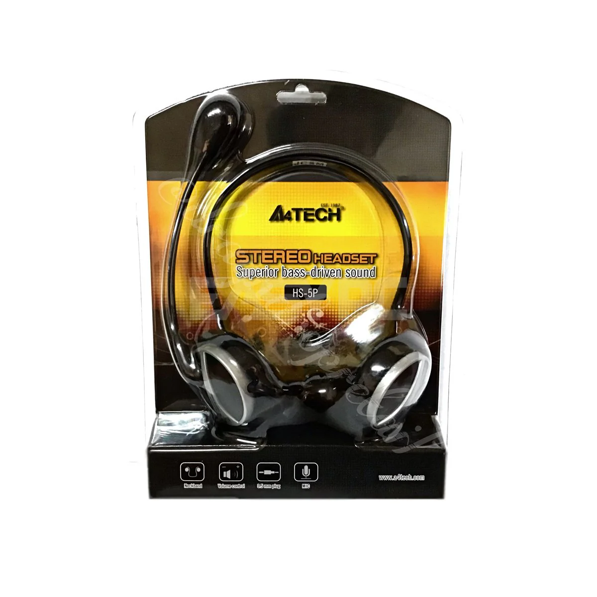 A4Tech HS-5P, Earphone Hook 3.5mm Earphone and Microphone Plug, Omnidirectional Noise-cancelling Mic, Tangle-free Cable Headset Black - Image 5