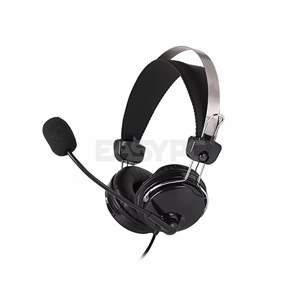 A4Tech HS-7P ComfortFit Stereo Sound Tangle-free Cable, Adjustable Headband, 3.5mm Plug, Volume Switch Headset Black