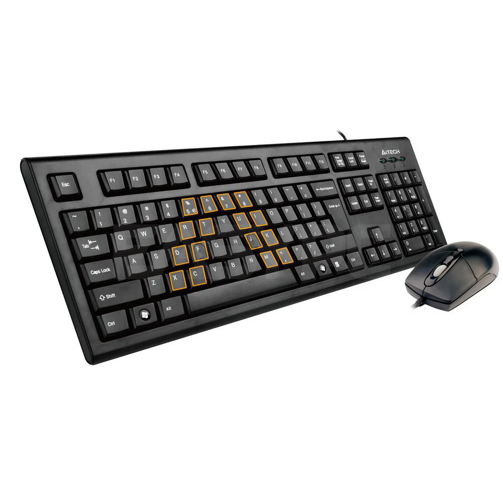 A4Tech KRS-8572 Ps2, FN Hot Keys,5 M Clicks Button Lifetime, 1000 DPI, Comfort Roundedge Keycaps, Laser Inscribed Keys, Adjustable Keyboard Height, Keyboard and Mouse Black - Image 2