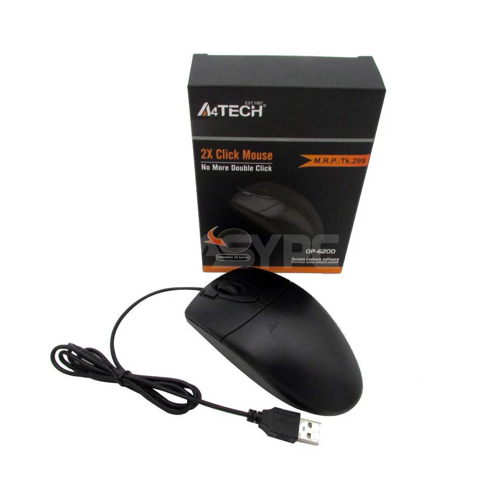 A4Tech OP-620D 2x Click Usb Mouse Black - Image 5
