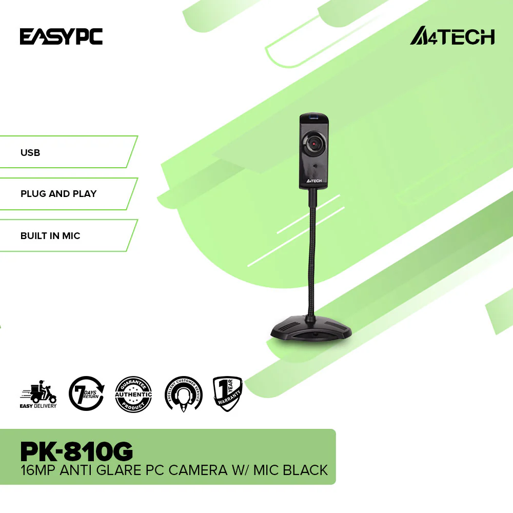 A4tech  PK-810G 16MP Anti Glare PC Camera w/ mic Black - Image 2