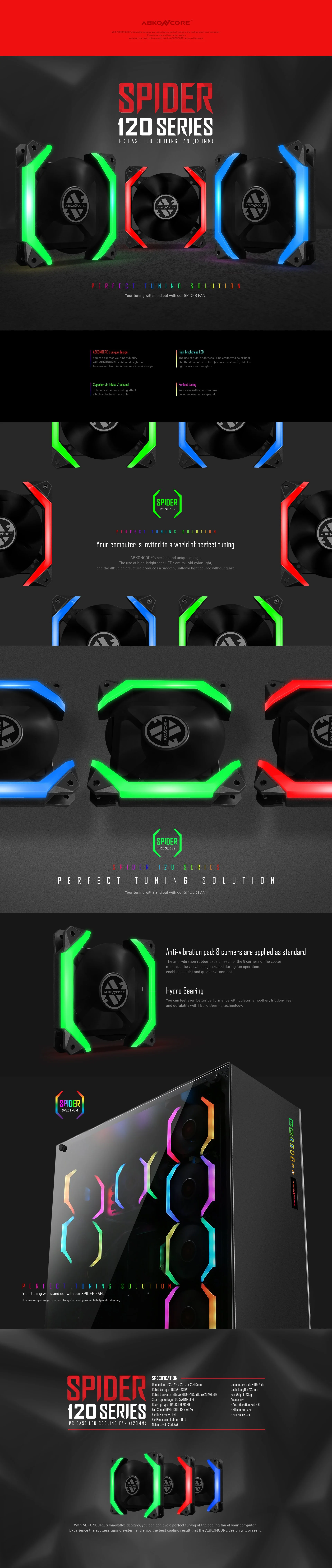 Abko Spider 120mm Chasis Fan Green - Image 4