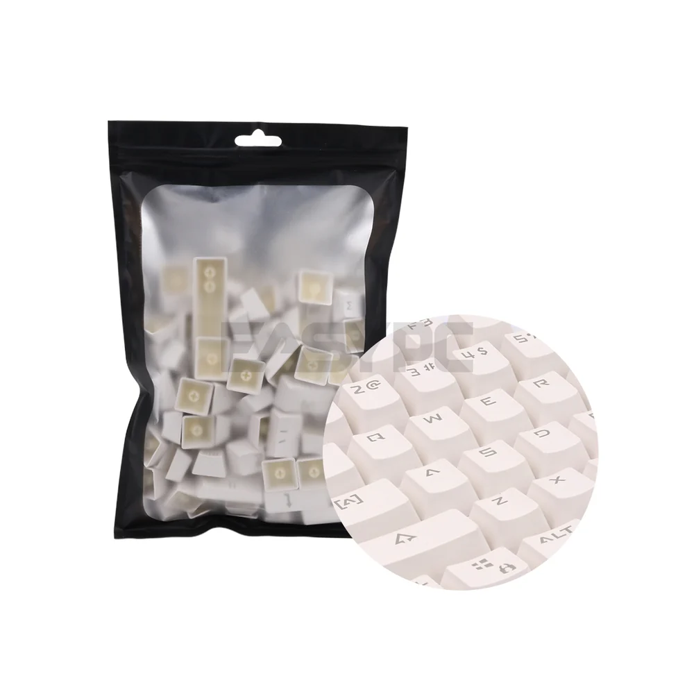 ABS Double Shot Seamless Keycaps White or Black OEM