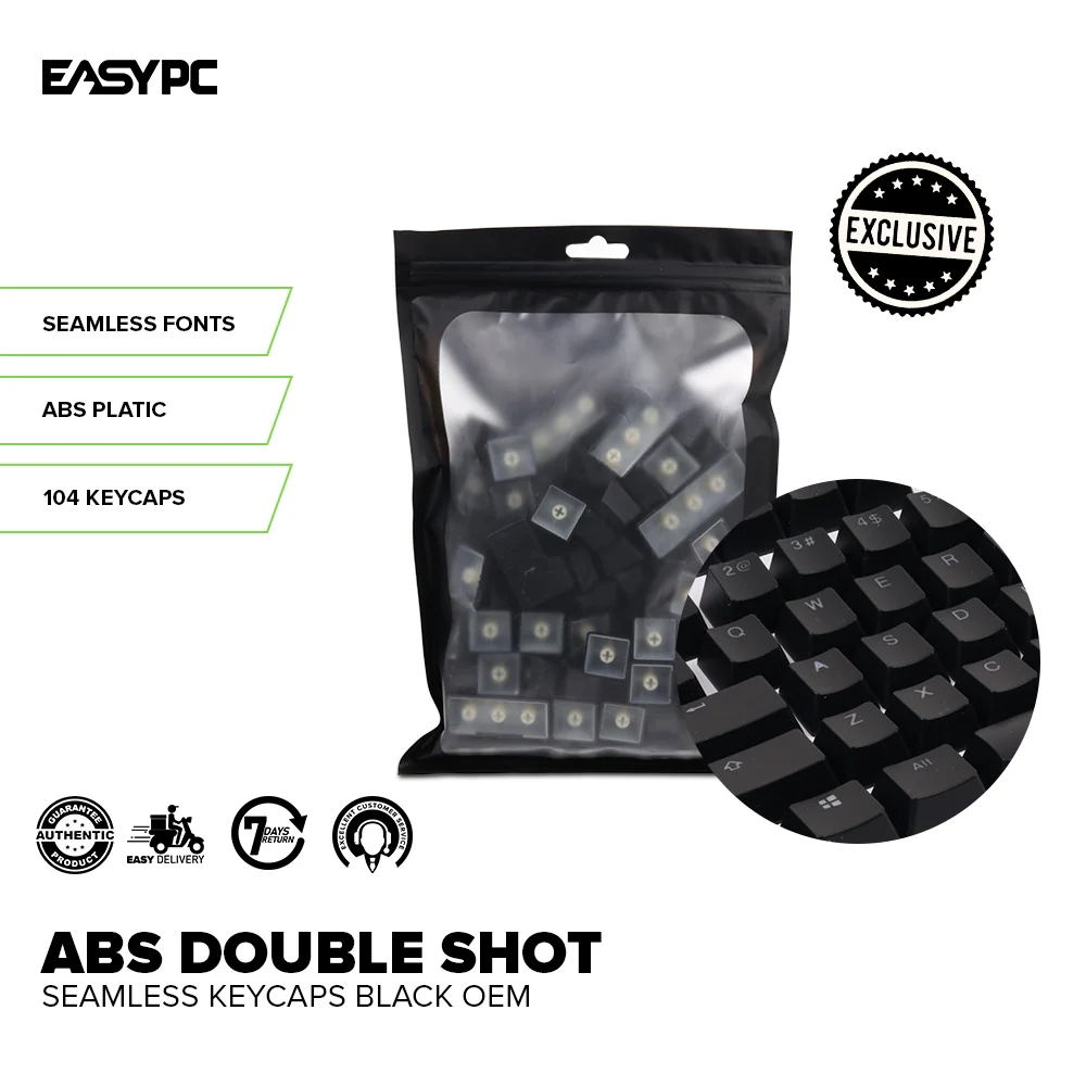 ABS Double Shot Seamless Keycaps White or Black OEM - Image 6