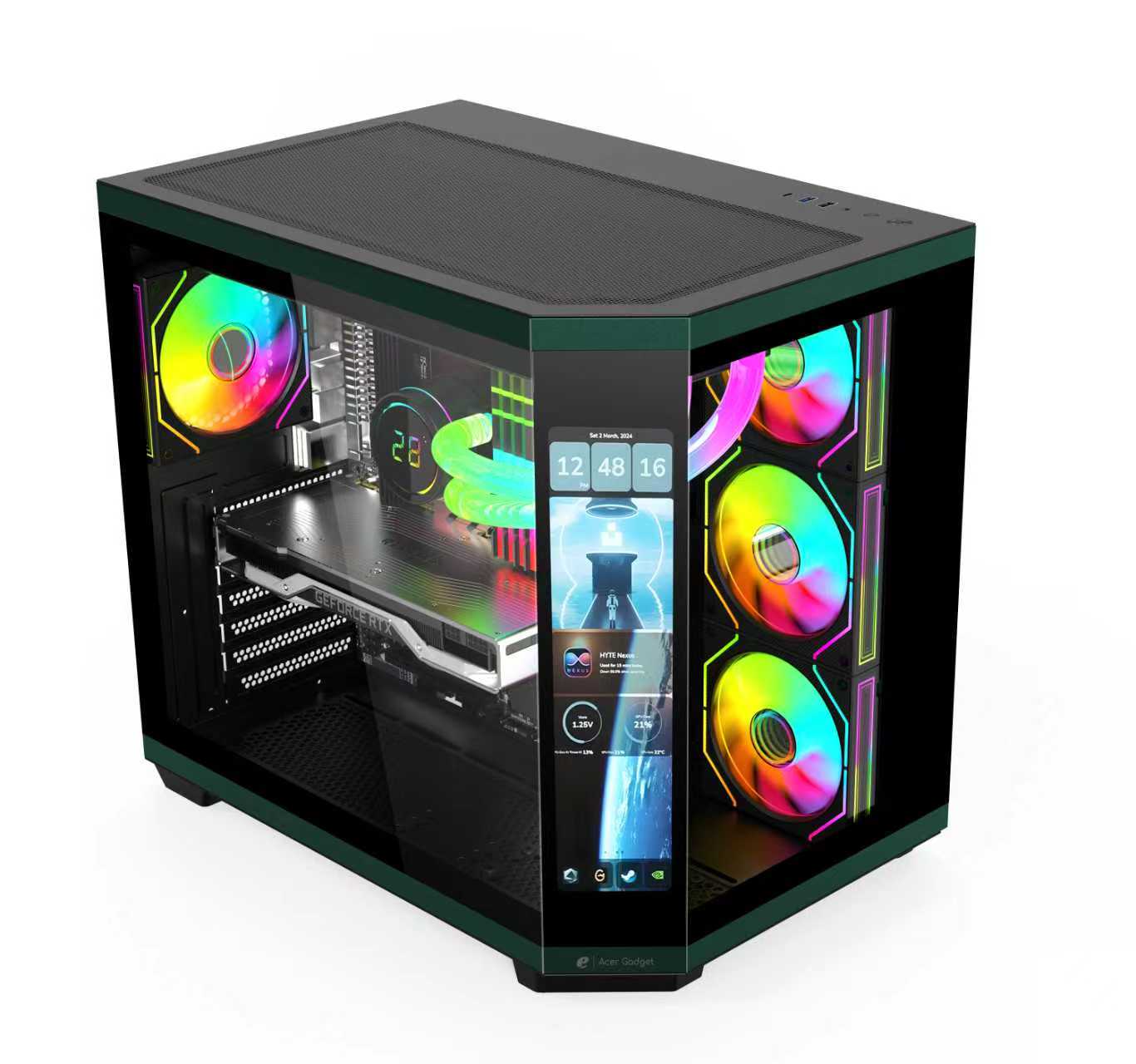 Acer Air 2 Plus with LCD Screen ATX PC Case Black - Image 3