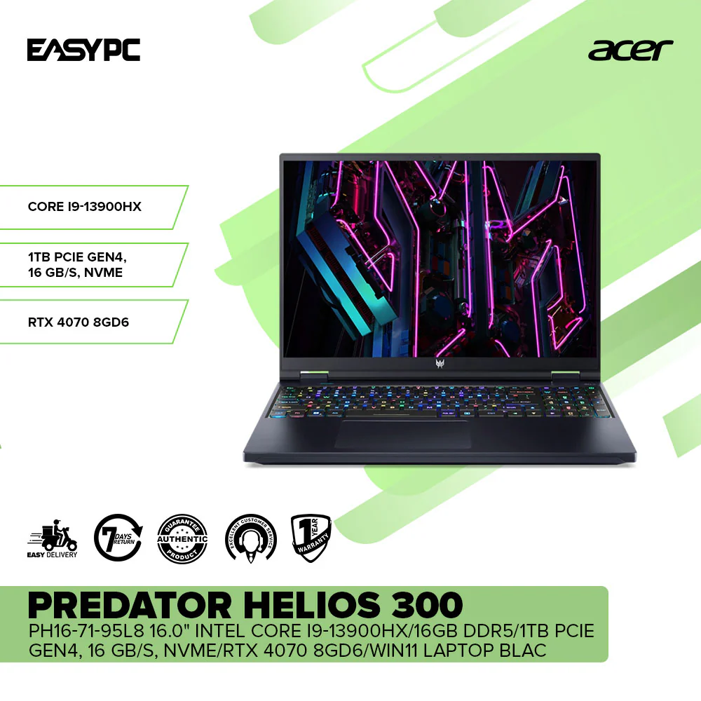 Acer Predator Helios 300 PH16-71-95L8 16.0" Intel Core i9-13900HX Win11 Laptop Black - Image 2