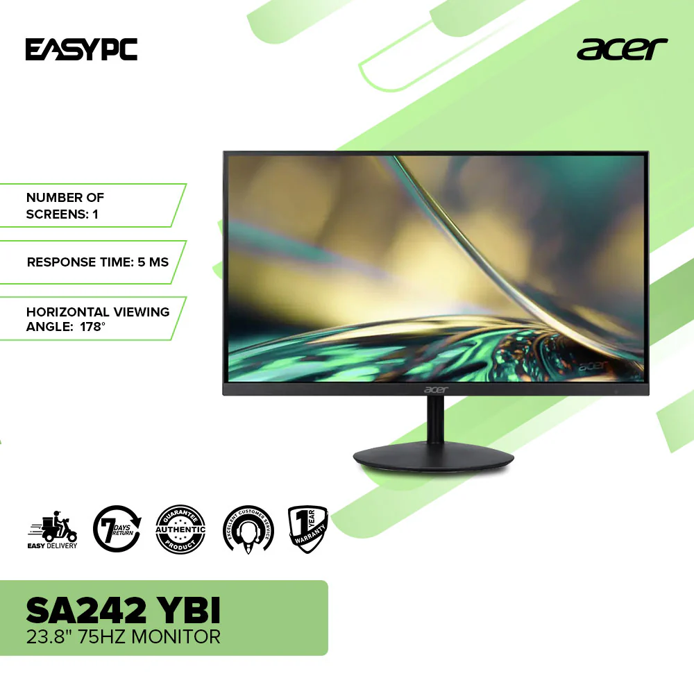 Acer SA242 Ybi 23.8 75Hz Monitor - Image 2