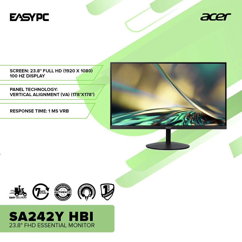 Acer SA242Y HBI 23.8" FHD Essential Monitor - Image 2