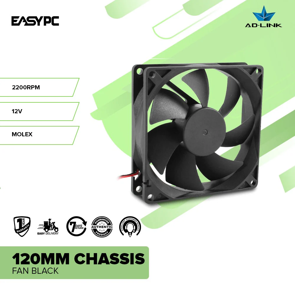 Ad-link 120mm and 80mm Chassis Fan Cooling Case Fan Black 800RPM - Image 2