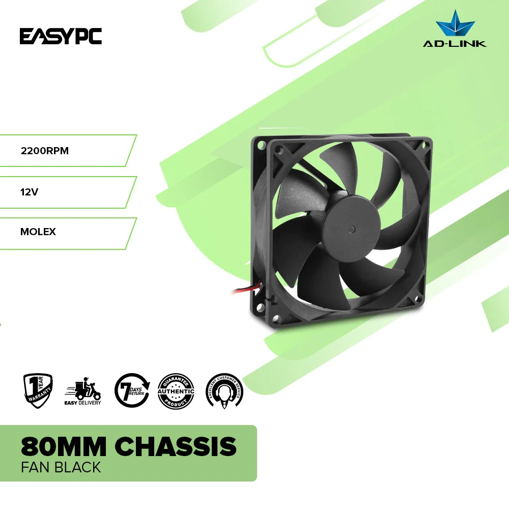 Ad-link 120mm and 80mm Chassis Fan Cooling Case Fan Black 800RPM - Image 6
