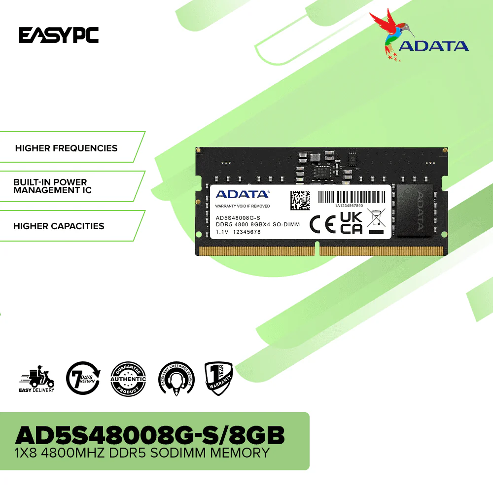 Adata AD5S48008G-S/8GB 4800Mhz Ddr5 Sodimm Memory - Image 2