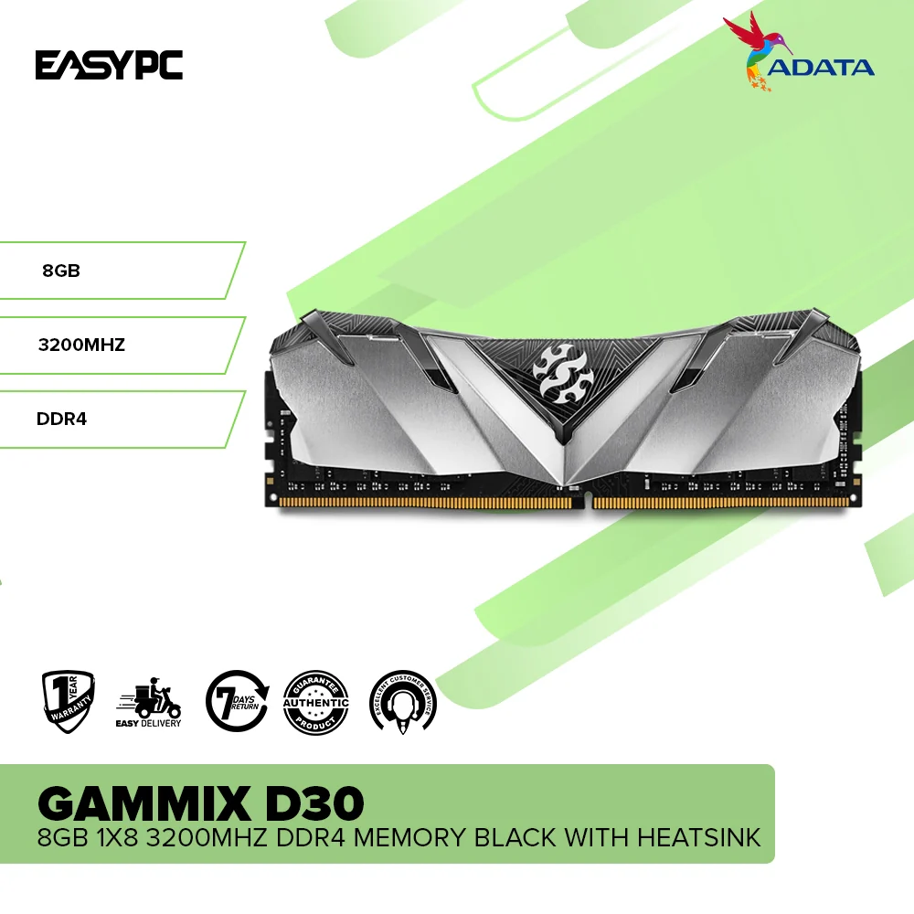 Adata Gammix D30 8gb 1x8 3200mhz Ddr4 Memory Black with Heatsink - Image 2
