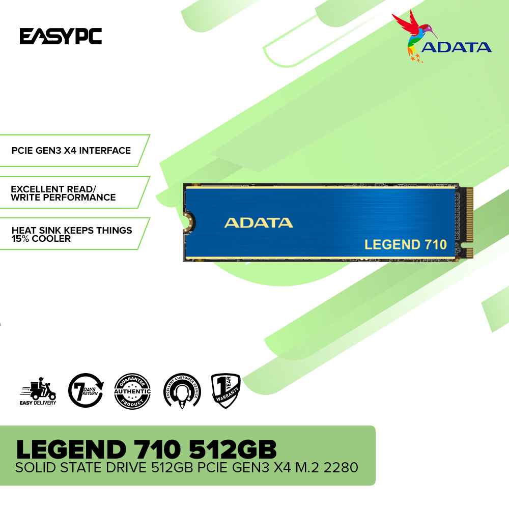 Adata Legend 710 Solid State Drive 512GB PCIe GEN3 x4 M.2 2280 - Image 2