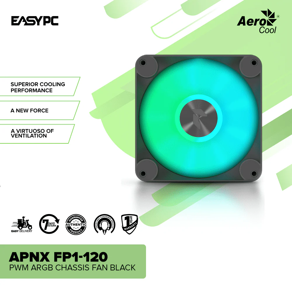 APNX FP1-120 PWM ARGB Chassis Fan Black - Image 2