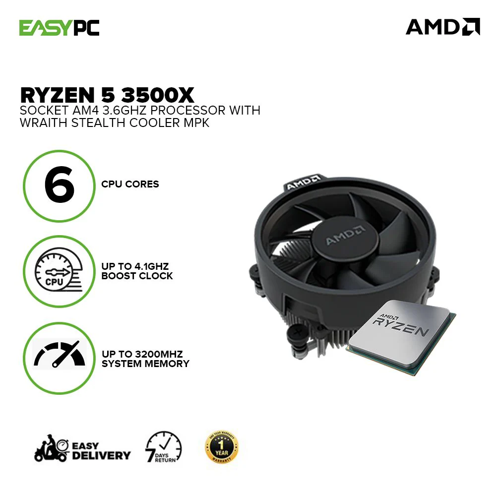AMD Ryzen 5 3500x Socket Am4 3.6ghz Processor with Wraith Stealth Cooler MPK Overclocking Unlock PCIe 4.0 Processor - Image 2