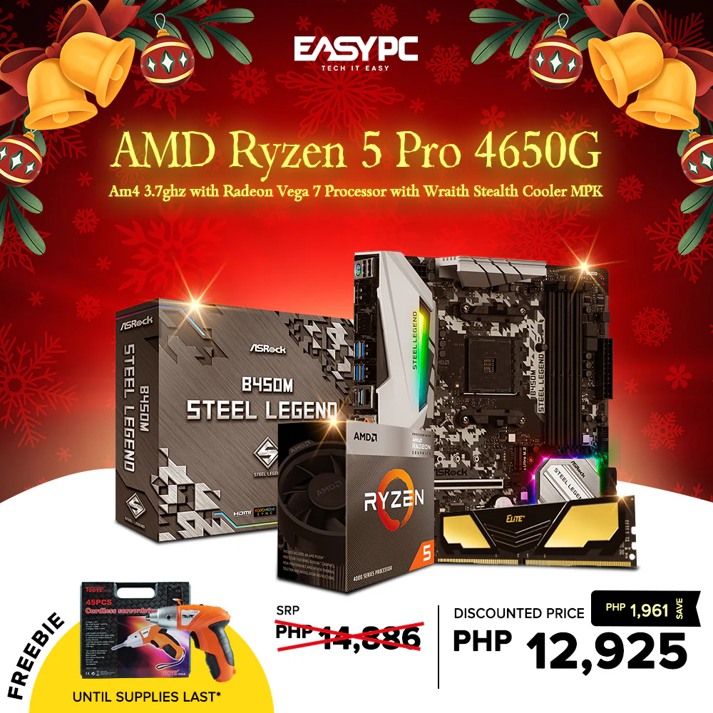 EasyBundle AMD Ryzen 5 4650G w/ Wraith Stealth Cooler MPK /B450M /8GB 3200Mhz Ddr4 Gaming Bundle - Image 2
