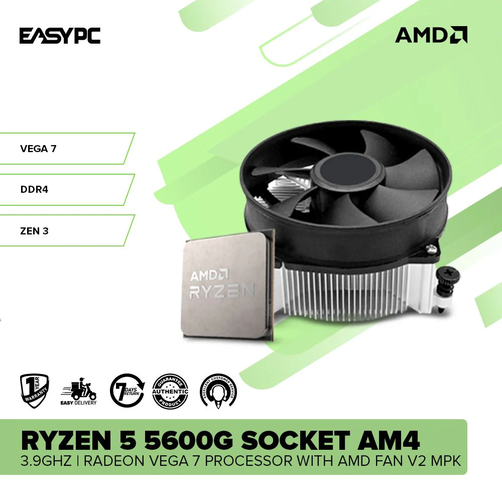 AMD Ryzen 5 5600G Socket Am4 3.9GHz with Radeon Vega 7 Processor with AMD OEM Fan MPK - Image 2