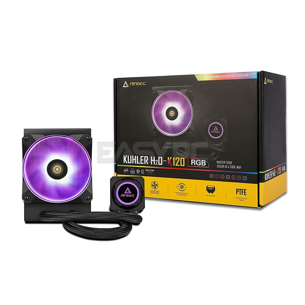 Antec Kuhler H20 K240 and K120 RGB PWM Fan, Strong Pump, Slim & Low-Profile Block Design AIO Liquid Cooler 19GLO - Image 6