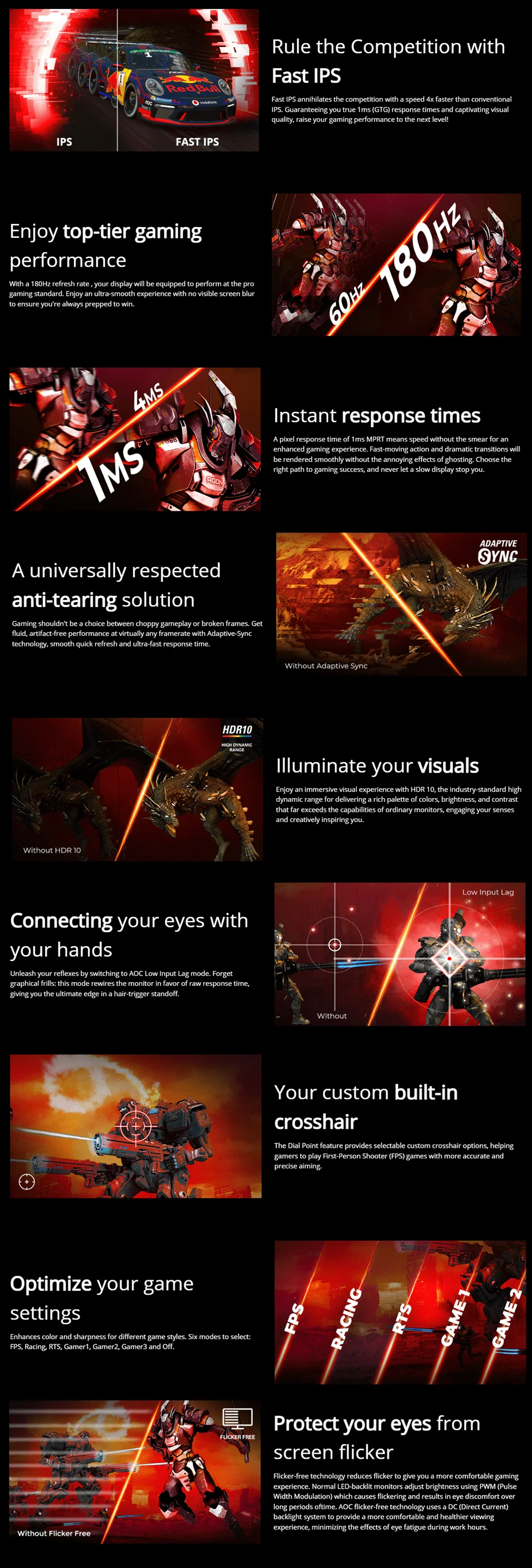 AOC 27G4 27" 180HZ FHD IPS Gaming Monitor - Image 9