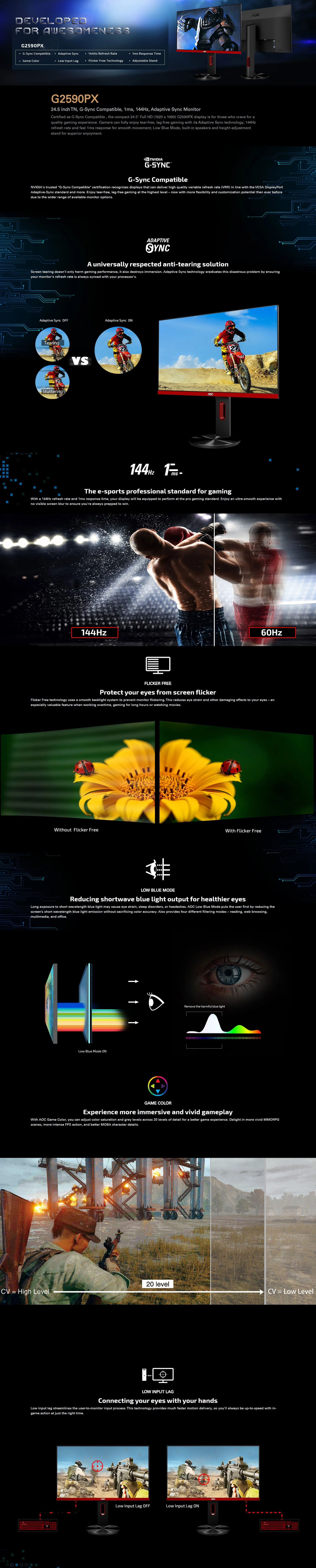 Aoc G2590PX 24" 144Hz FreeSync Gaming Monitor - Image 6