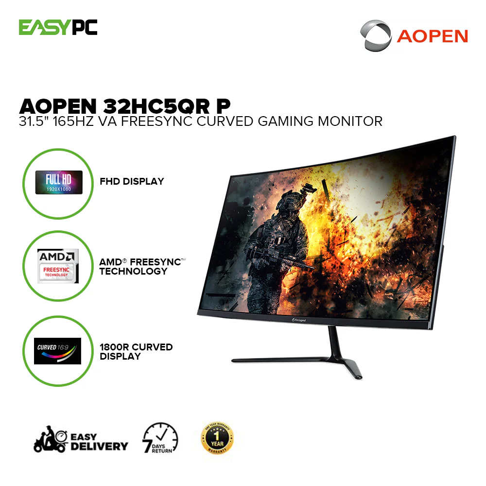 AOpen 32HC5QR P 31.5 curved FHD display AMD FreeSync Technology 165Hz refresh rate relish in seamless blur-free gaming experiences Gaming Monitor - Image 2