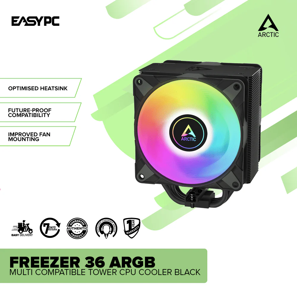 Arctic Freezer 36 ARGB Multi Compatible Tower CPU Cooler Black - Image 2