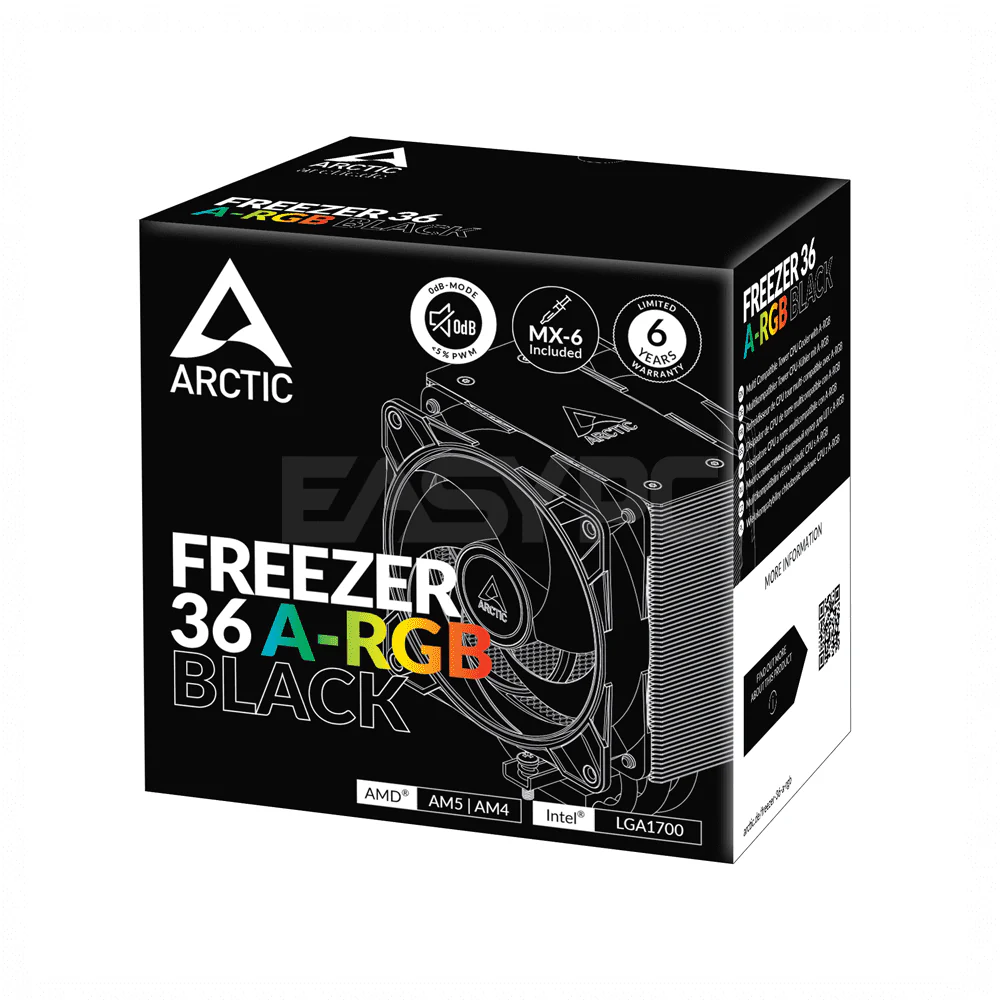 Arctic Freezer 36 ARGB Multi Compatible Tower CPU Cooler Black - Image 5