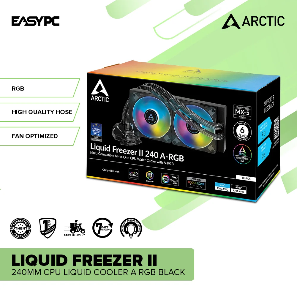 Arctic Liquid Freezer II 240mm and 360mm RGB Black and A-RGB Black CPU Liquid Cooler - Image 7