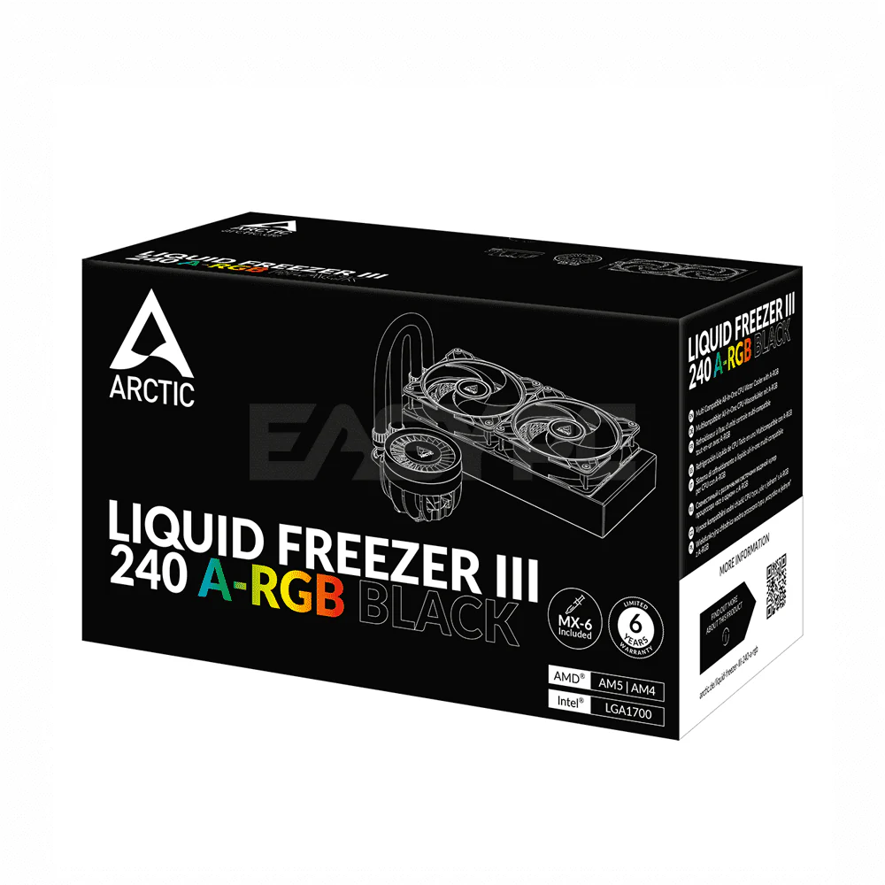 Arctic LIQUID FREEZER III 240 A-RGB BLACK Multi Compatible All-in-One CPU Water Cooler - Image 4
