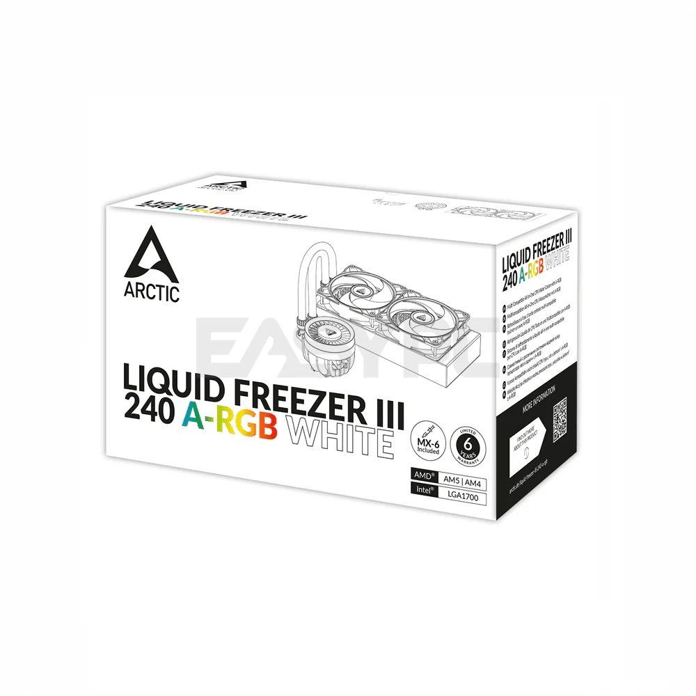 Arctic LIQUID FREEZER III 240 A-RGB WHITE Multi Compatible All-in-One CPU Water Cooler - Image 4