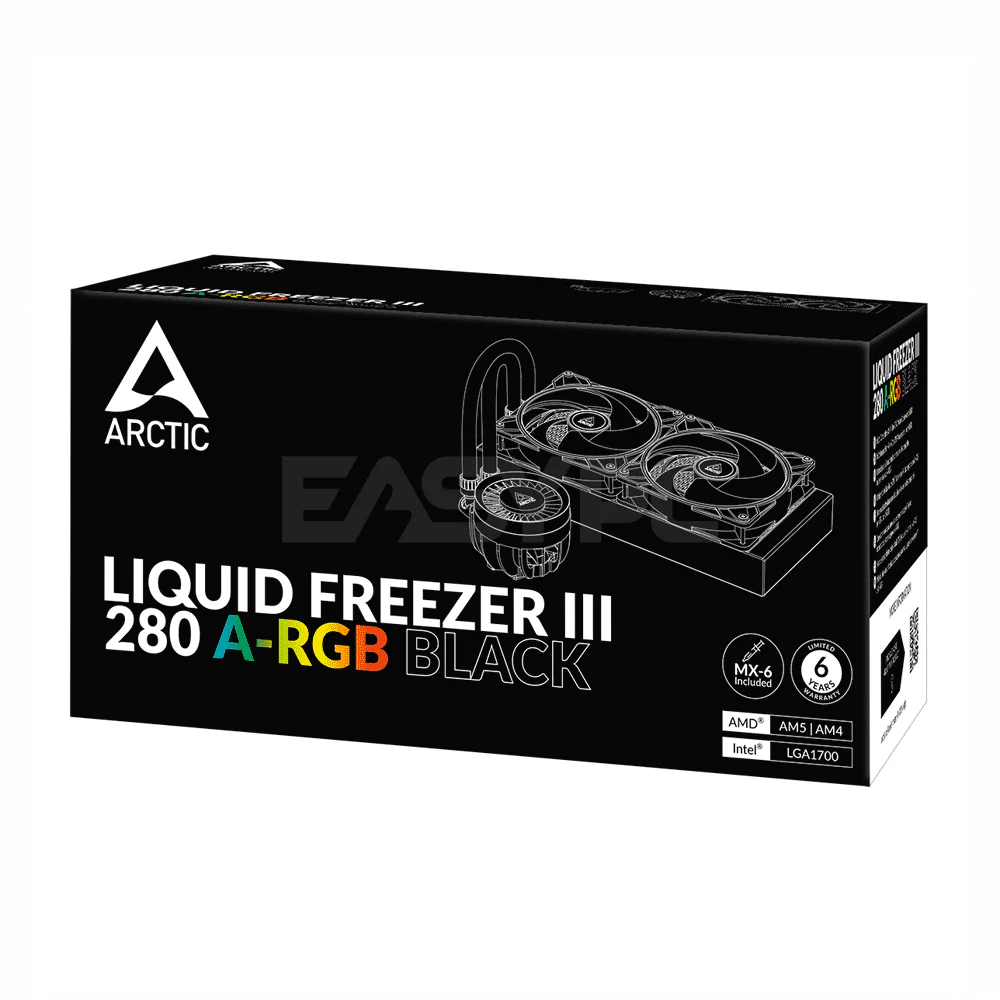 Arctic LIQUID FREEZER III 280 A-RGB BLACK Multi Compatible All-in-One CPU Water Cooler - Image 4