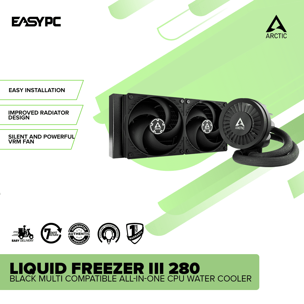 Arctic LIQUID FREEZER III 280 BLACK Multi Compatible All-in-One CPU Water Cooler - Image 2