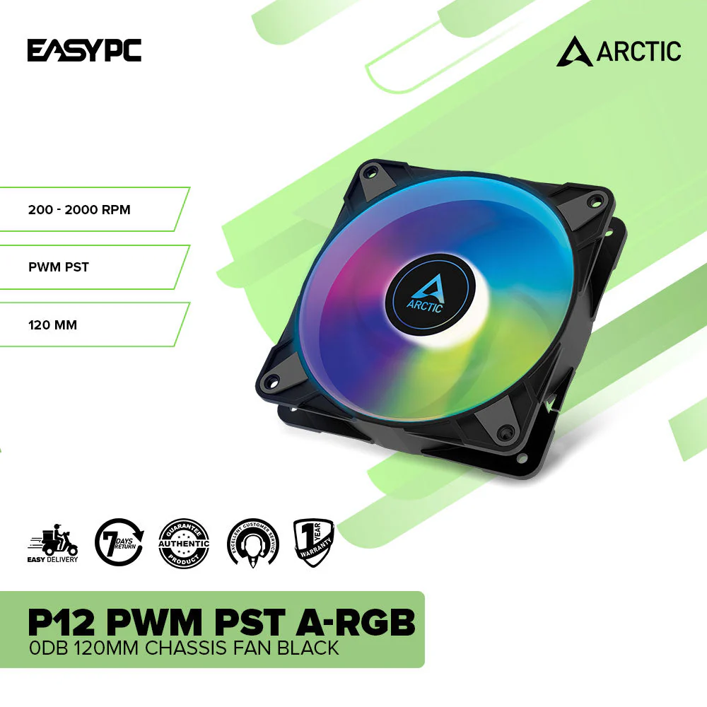 Artic P12 PWM PST RGB and A-RGB 0dB 120mm Black & White - Image 5