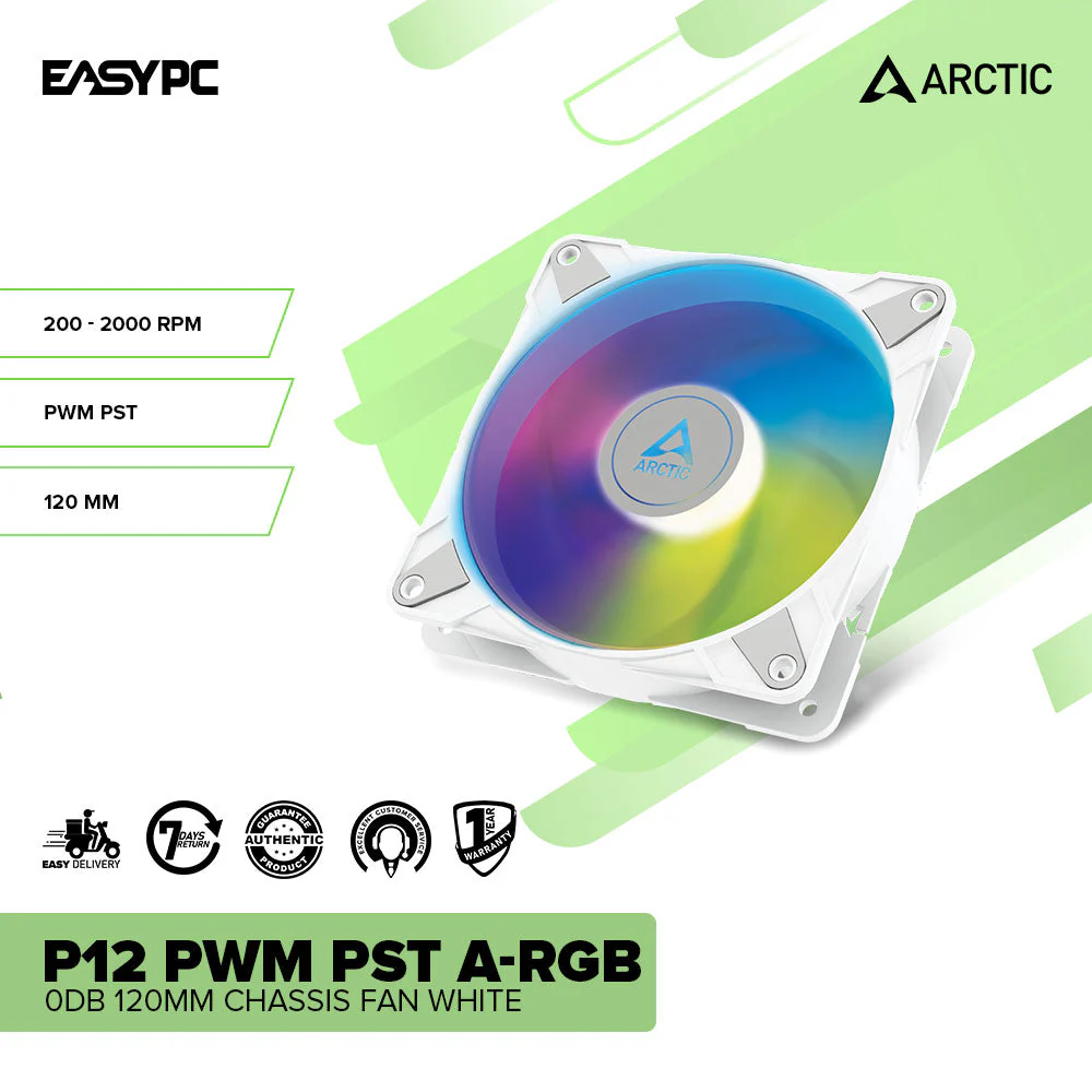 Artic P12 PWM PST RGB and A-RGB 0dB 120mm Black & White - Image 8