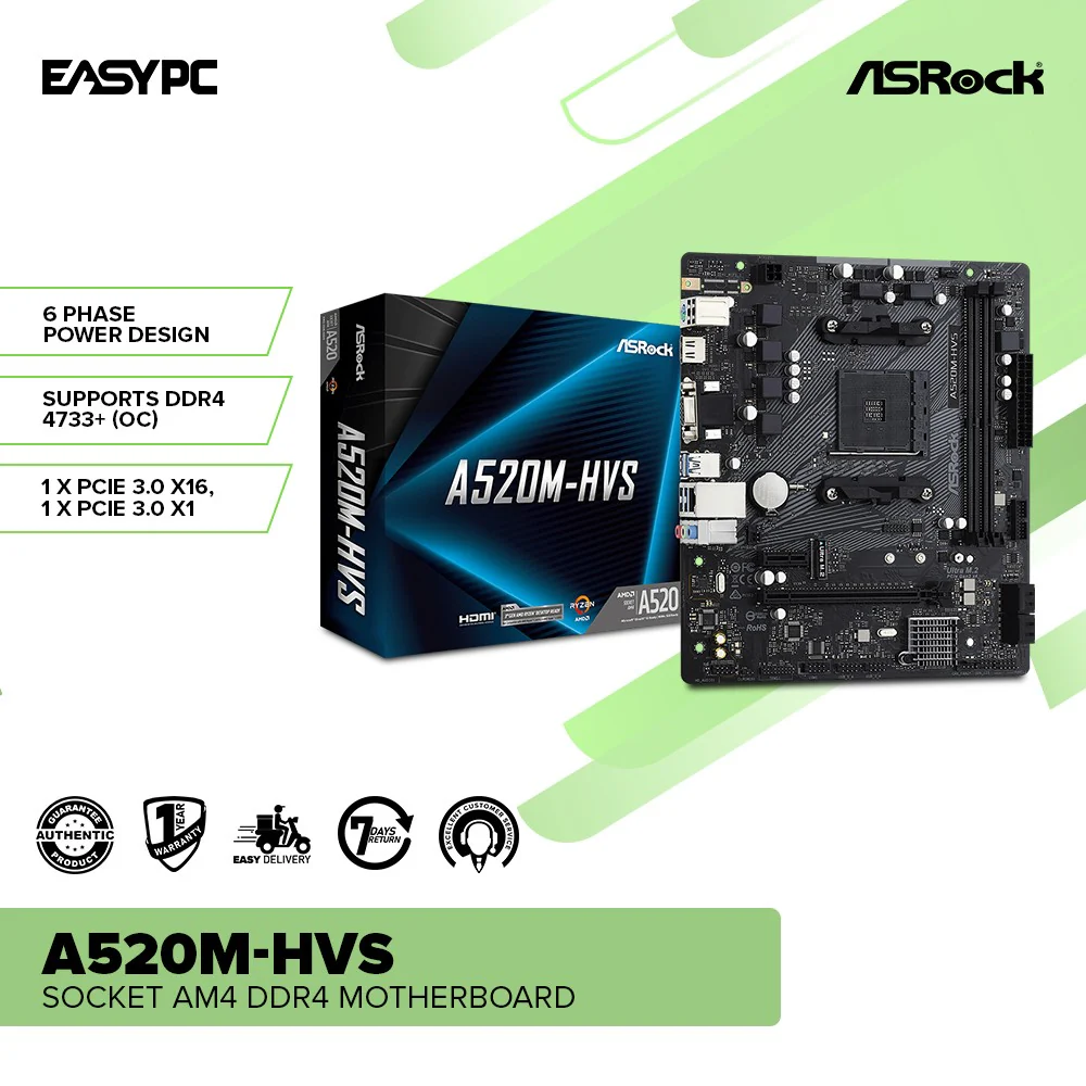 Asrock A520M-HVS Socket Am4 Ddr4 Motherboard - Image 2