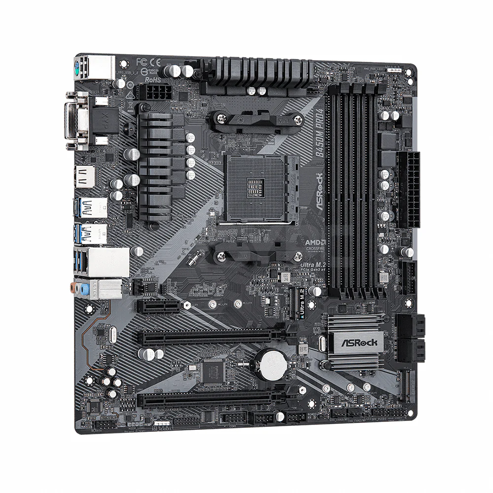 Asrock B450M Pro 4 R2.0 AM4 DDR4 Motheboard - Image 4