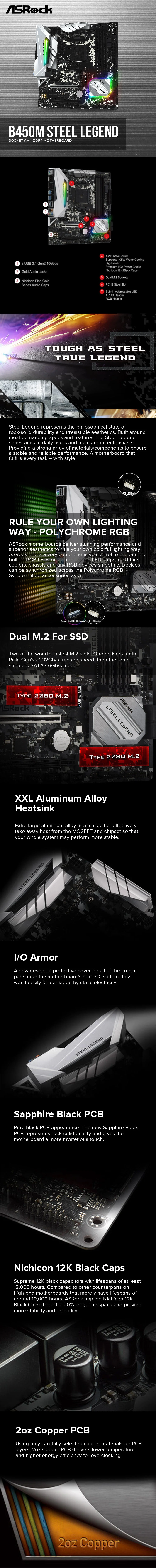 Asrock B450M Steel Legend Am4 Gaming Motherboard - Image 7