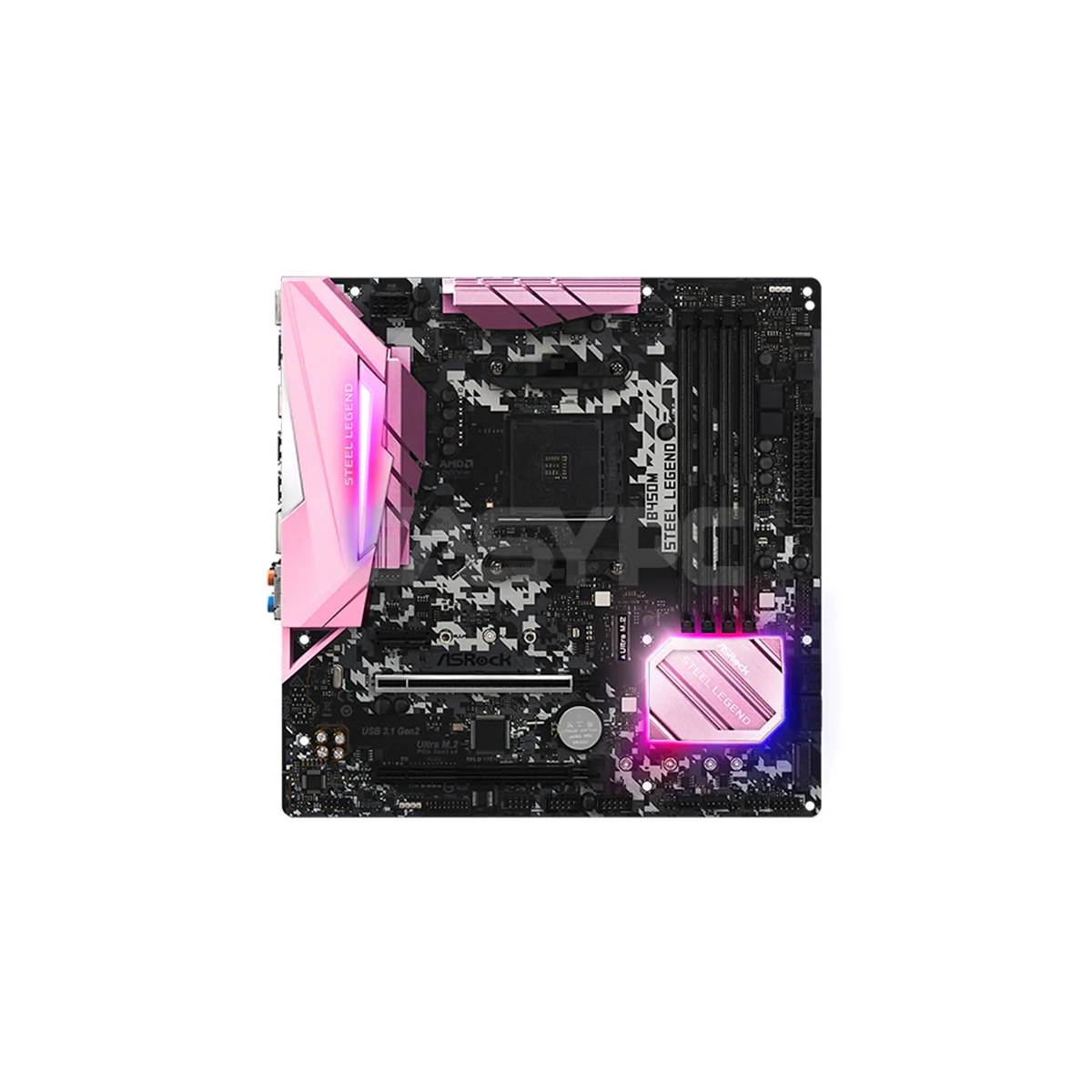 Asrock B450M Steel Legend Pink Edition Socket Am4 Ddr4 Gaming Motherboard
