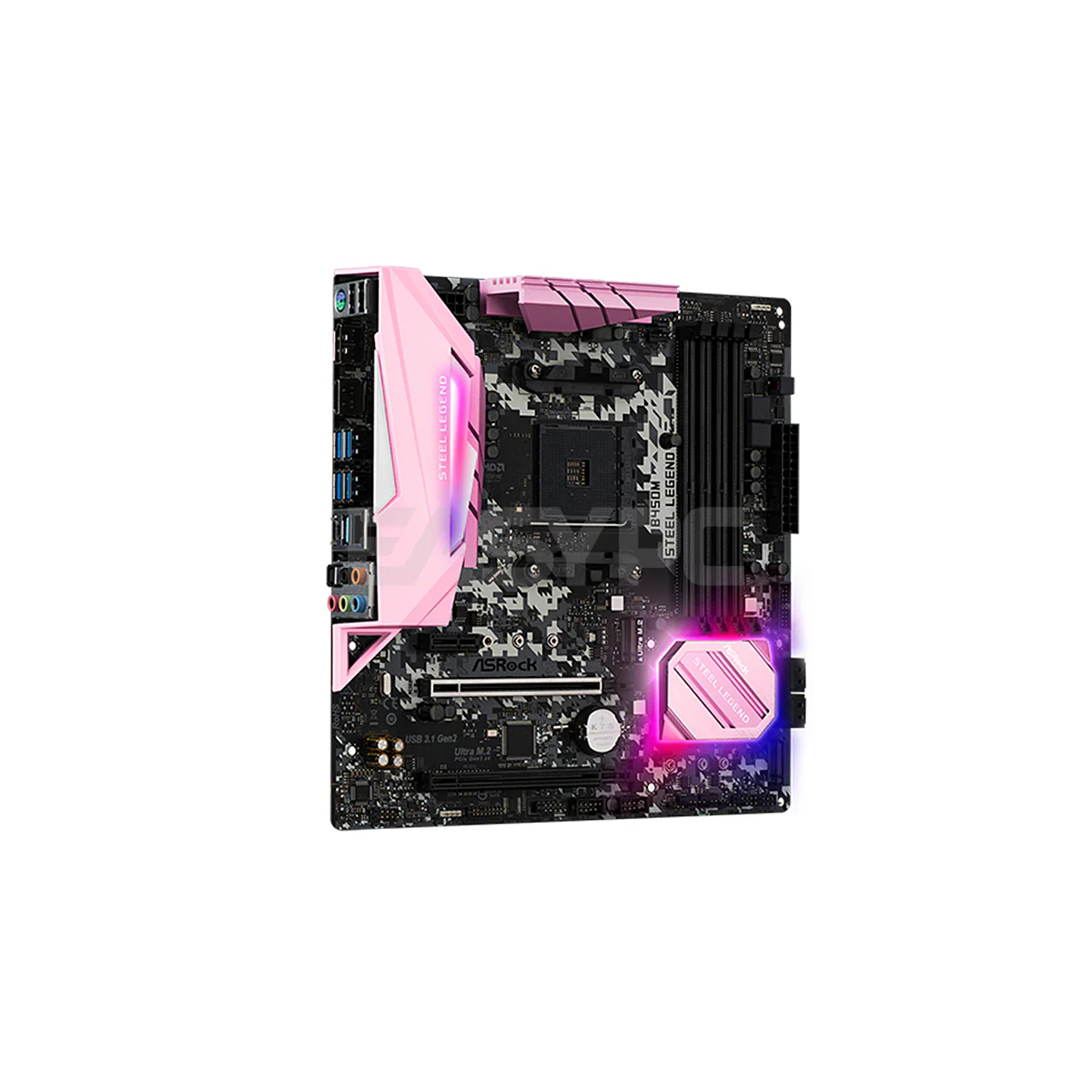 Asrock B450M Steel Legend Pink Edition Socket Am4 Ddr4 Gaming Motherboard - Image 2