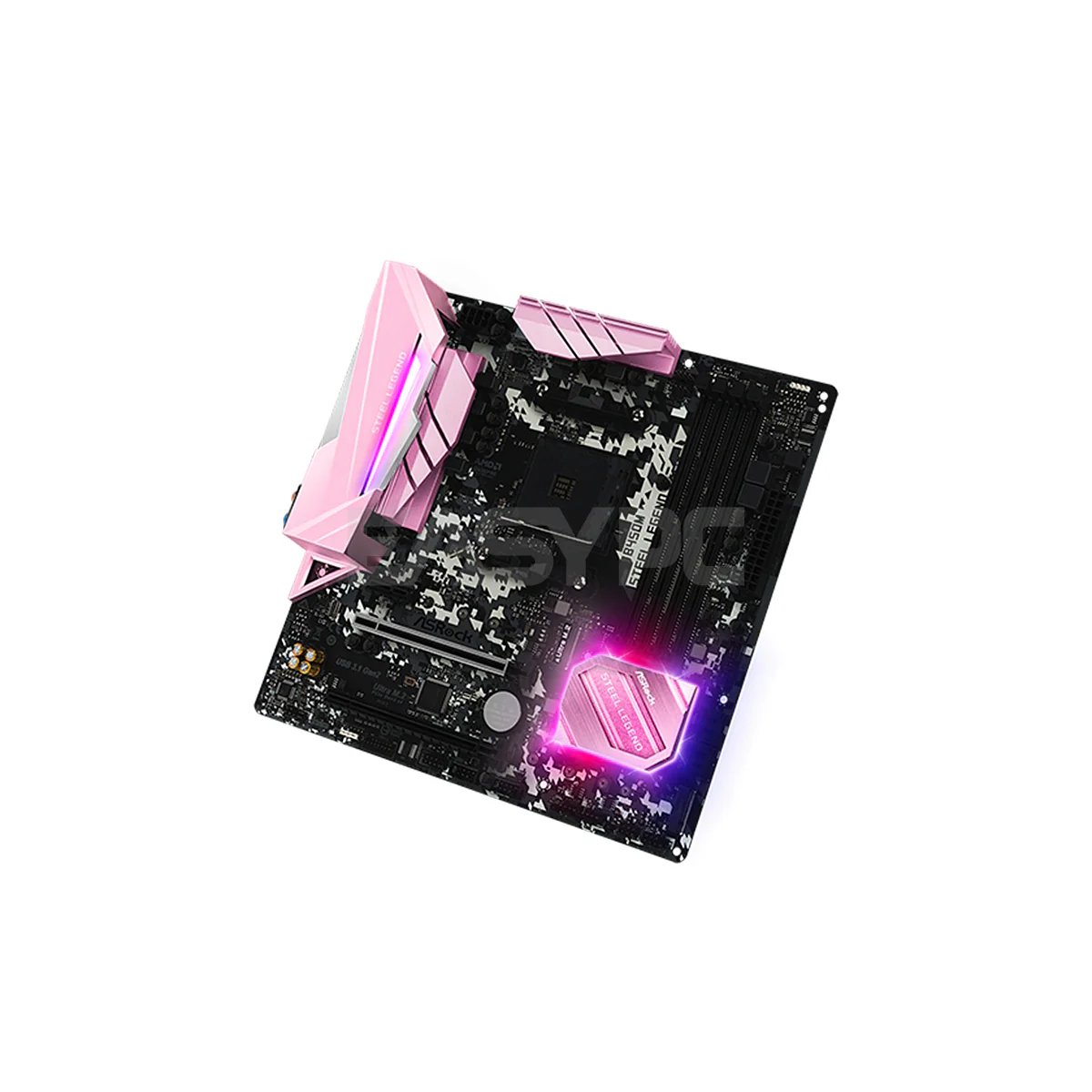 Asrock B450M Steel Legend Pink Edition Socket Am4 Ddr4 Gaming Motherboard - Image 3