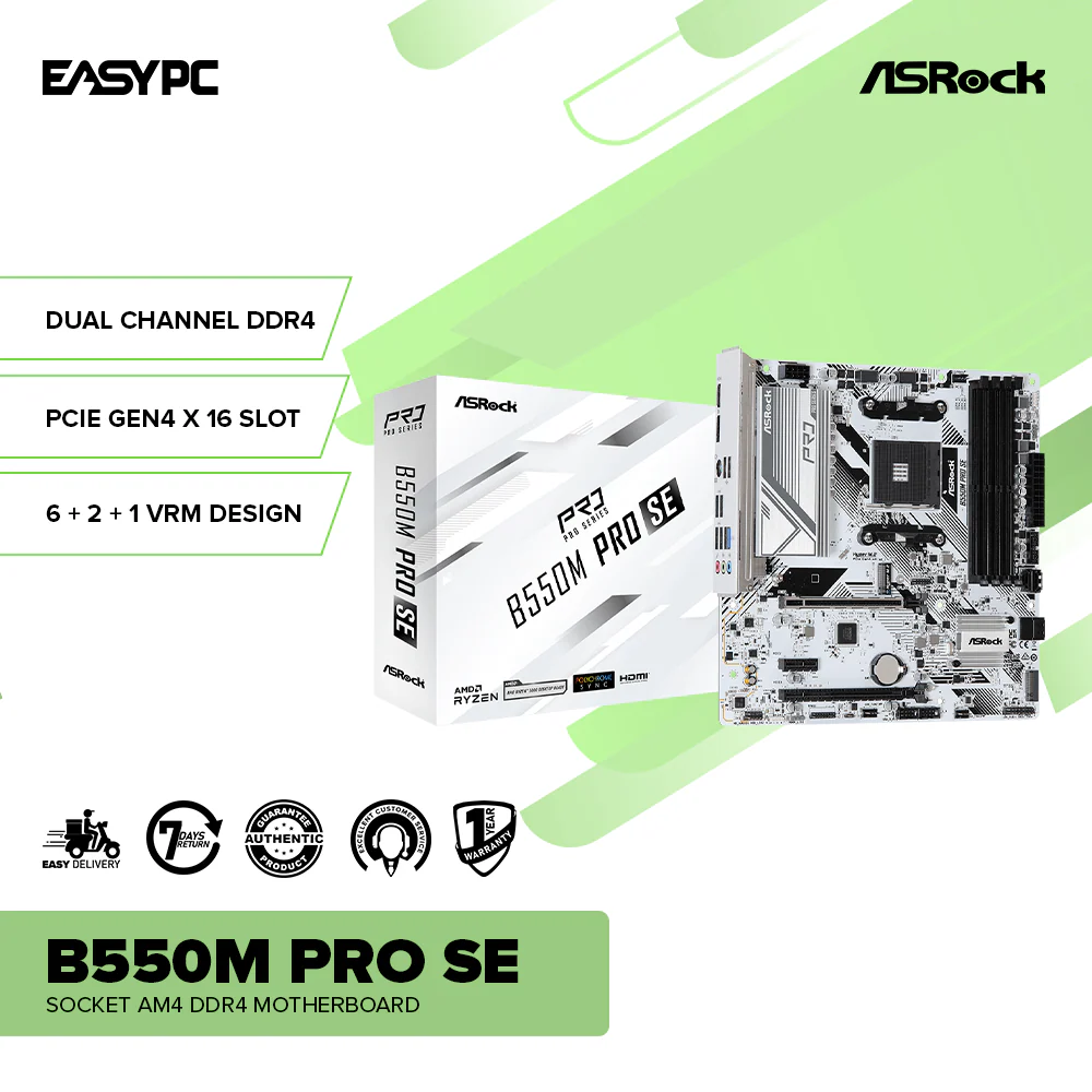 Asrock B550M Pro SE Socket Am4 Ddr4 Motherboard - Image 2