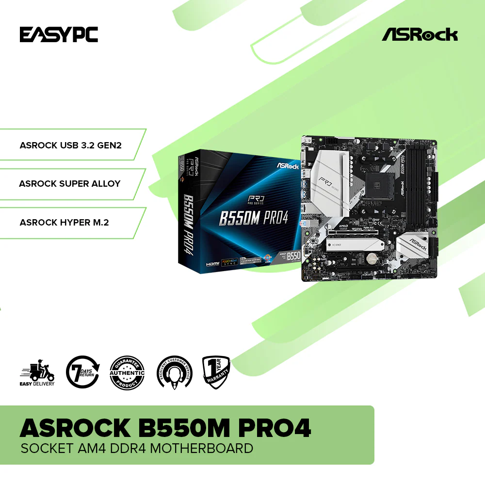 Asrock B550M Pro4 Socket Am4 Ddr4 Motherboard - Image 2