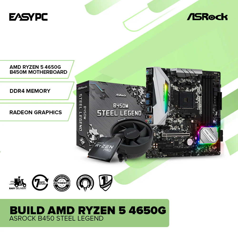 ASRock Build AMD Ryzen 5 4650G + ASRock B450 Steel Legend - Image 2