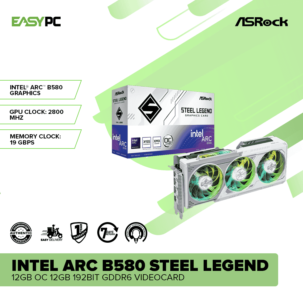 Asrock Intel Arc™ B580 Steel Legend 12GB OC 12GB 192bit GDDR6 Videocard - Image 2