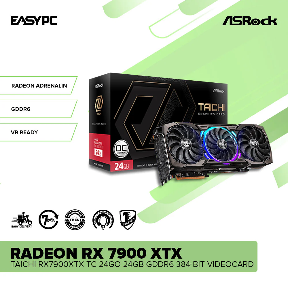ASROCK Radeon RX 7900 XTX Taichi RX7900XTX TC 24GO 24GB GDDR6 384-Bit ARGB Gaming Videocard - Image 2