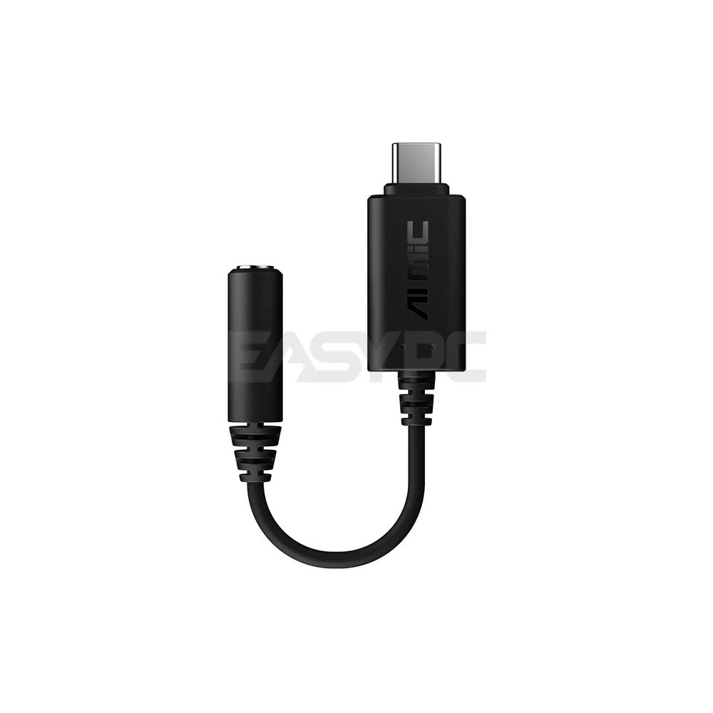 ASUS AI Noise-Canceling Mic Adapter USB-C to 3.5 mm connection enhances headset microphone performance by minimizing background noise communication - Image 3