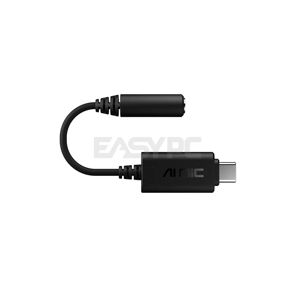 ASUS AI Noise-Canceling Mic Adapter USB-C to 3.5 mm connection enhances headset microphone performance by minimizing background noise communication - Image 4